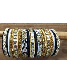 Bangle Set - Gold, Silver and Black